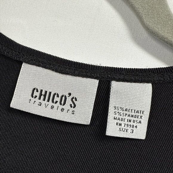 Chicos Travelers Women's Cardigan Jacket Size XL Tie Front Long Sleeve Stretch - Picture 3 of 5